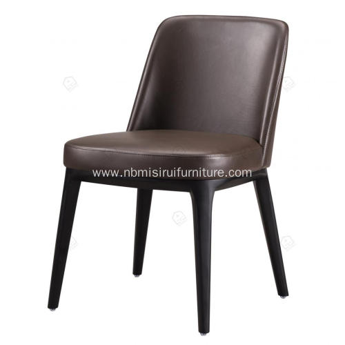 Italian minimalist leather Sophie single chairs